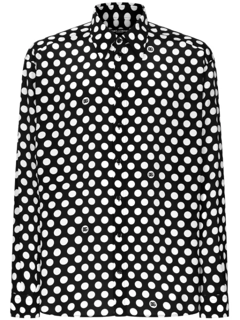 Dolce & Gabbana polka dot-print silk shirt