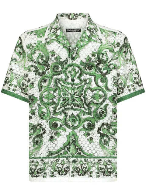 Dolce & Gabbana Majolica-print crochet shirt