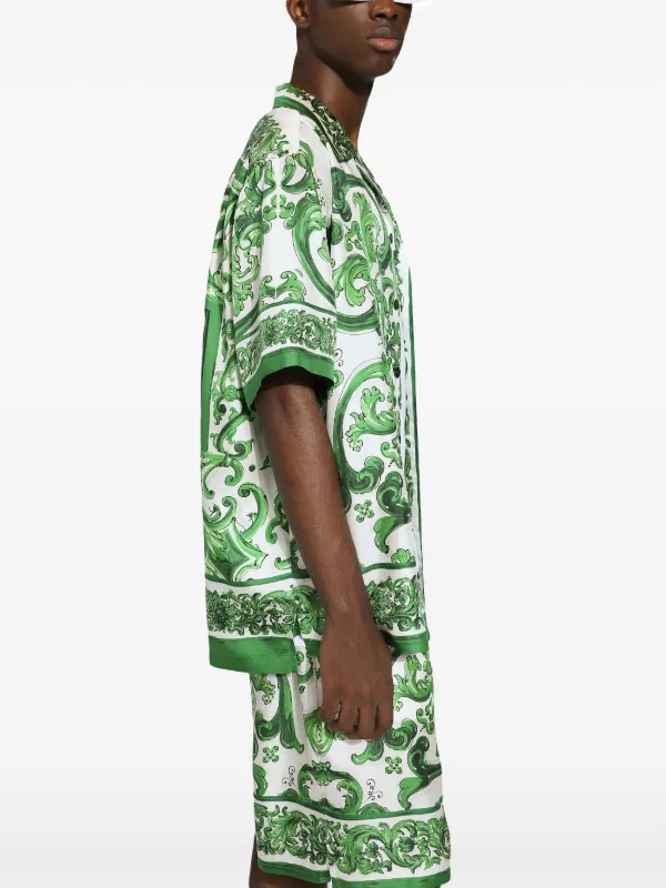 Tシャツ・カットソー Dolce & Gabbana Majolica Print Silk Twill Shirt 23601635_53783164_600.jpg