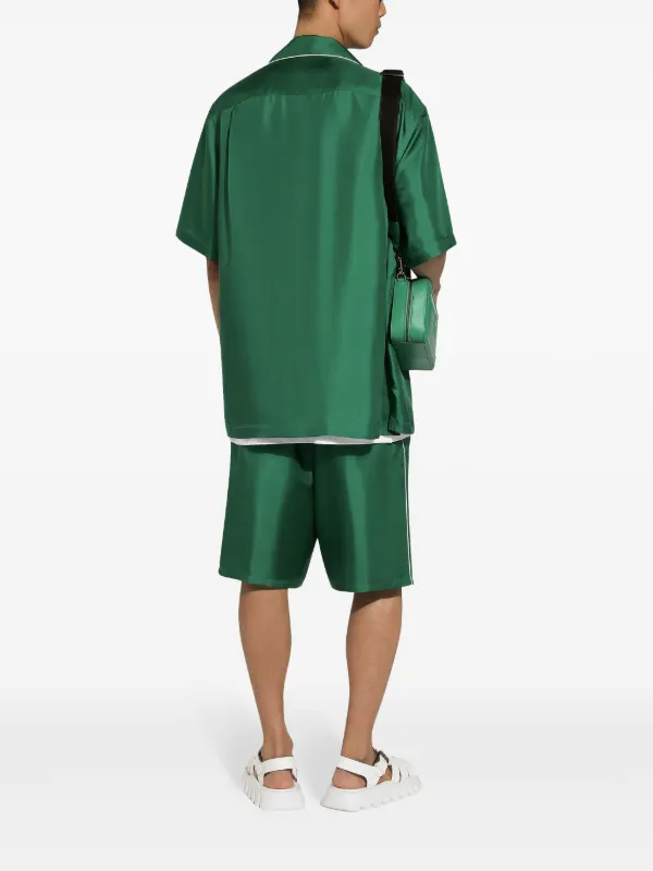 Dolce Gabbana Camicia Con Ricamo Verde FARFETCH IT