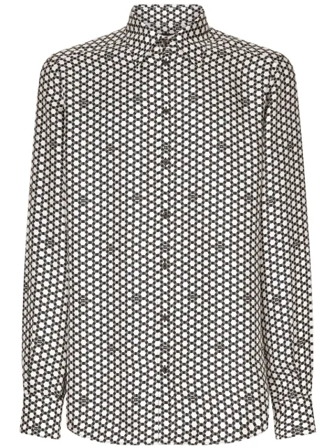 Dolce & Gabbana camisa de seda con estampado geométrico