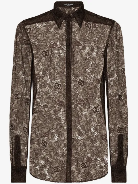 Dolce & Gabbana Chantilly lace semi-sheer shirt