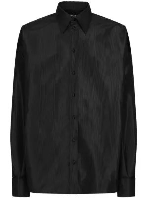 amazon black a line dress Stunning Black Colored SILK Formal Shirt For Men XL(42) / SILK / Black