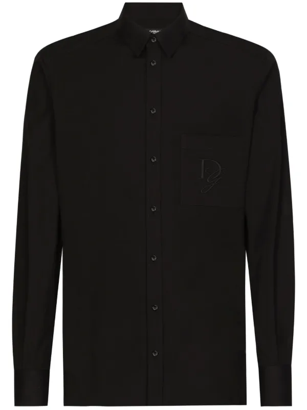 Dolce & Gabbana Camisa Com Bordado DG | Preto | FARFETCH BR