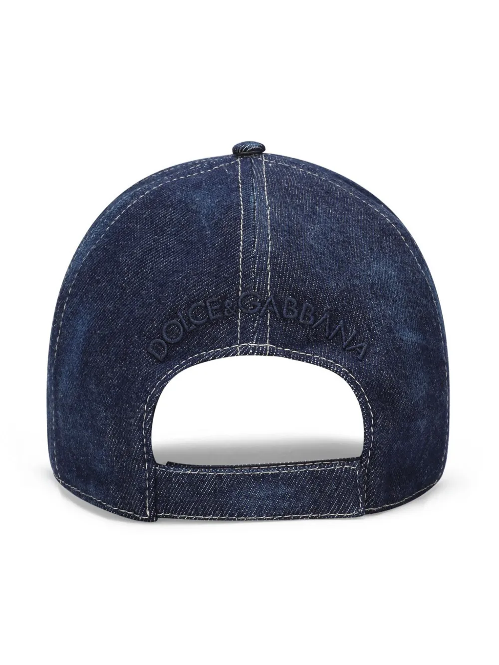 Dolce & Gabbana Denim Logo-plaque Baseball Cap In Blue