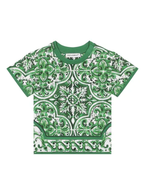 Dolce & Gabbana Kids Majolica-print cotton T-shirt