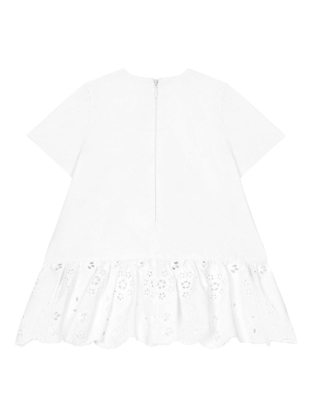 Dolce & Gabbana Kids Jurk met geborduurd logo - Wit