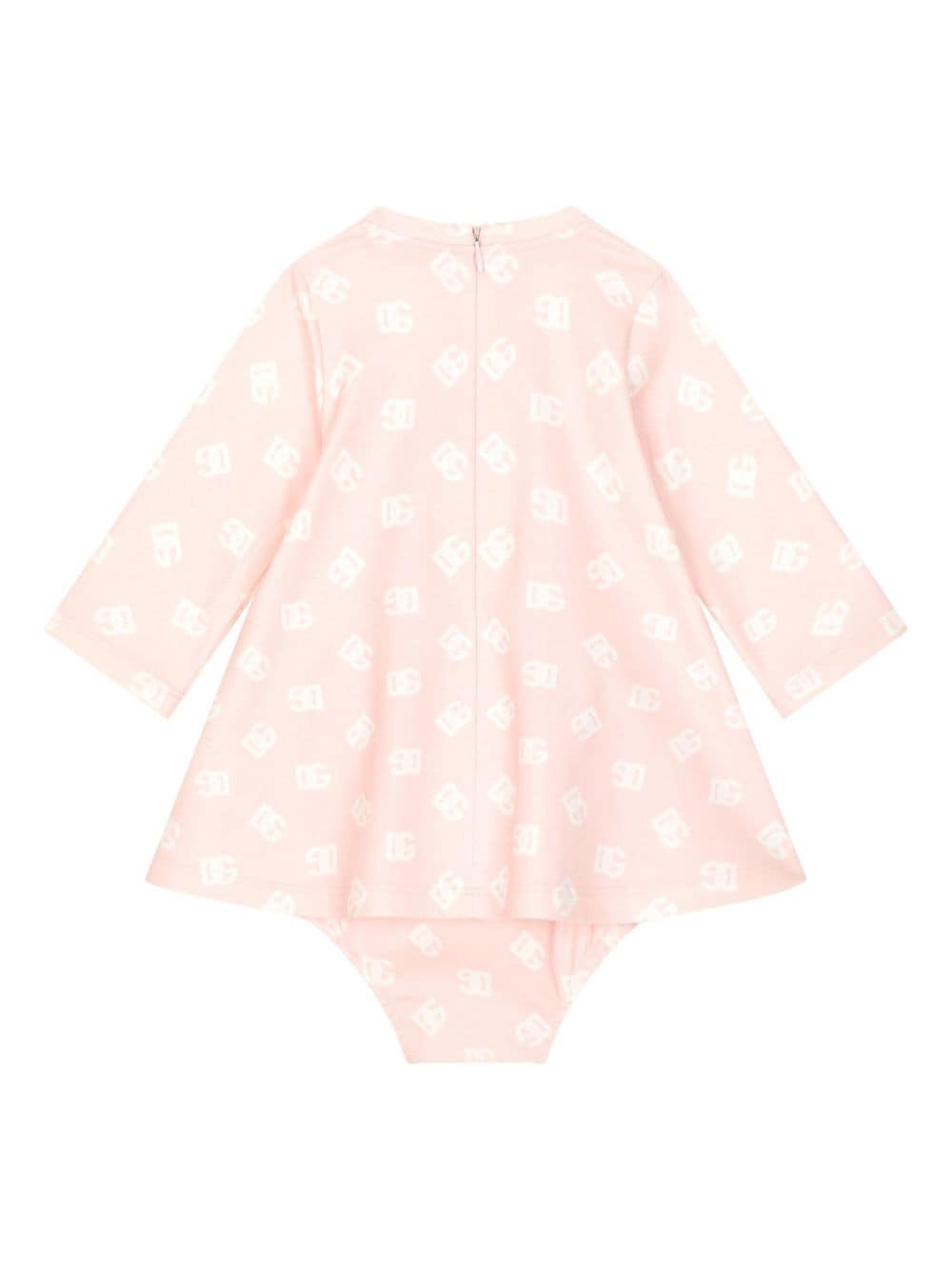 Dolce & Gabbana Kids Jurk met all-over logoprint - Roze