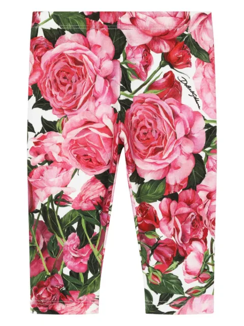 Dolce & Gabbana Kids rose-print leggings 