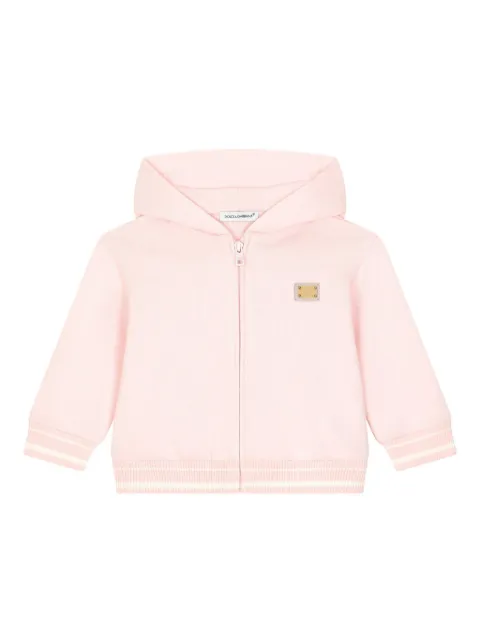 Dolce & Gabbana Kids logo-plaque zipped hoodie