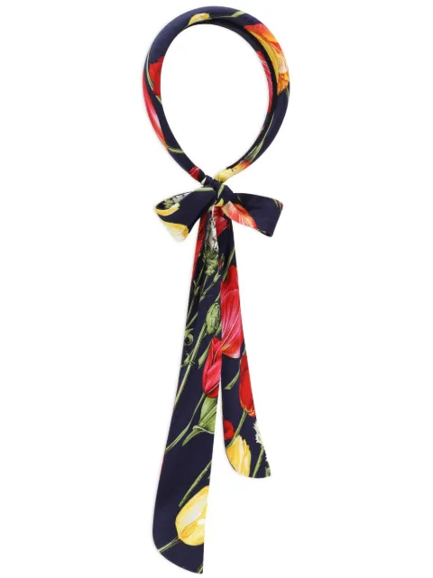 Dolce & Gabbana Kids طوق رأس 'فيلا' بطبعة زهور وزينة ربطة