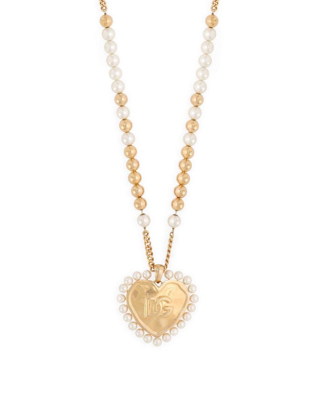 Shop Dolce & Gabbana Heart-pendant Necklace In Gold