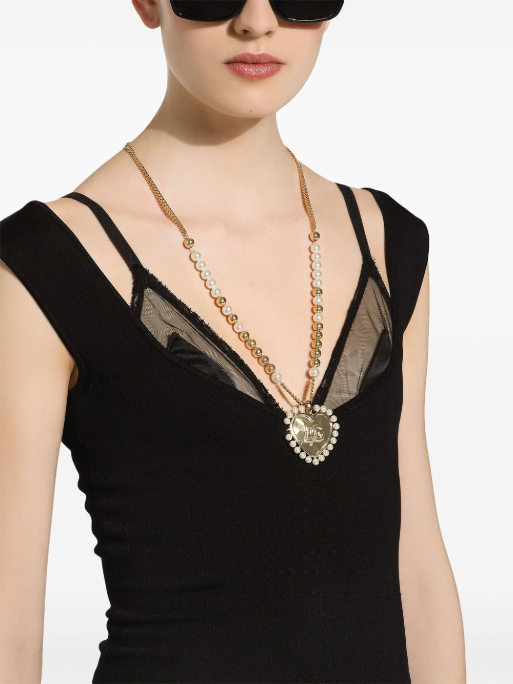 Shop Dolce & Gabbana Heart-pendant Necklace In Gold