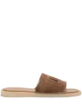 Dolce & Gabbana DG cut-out suede slides - Brown