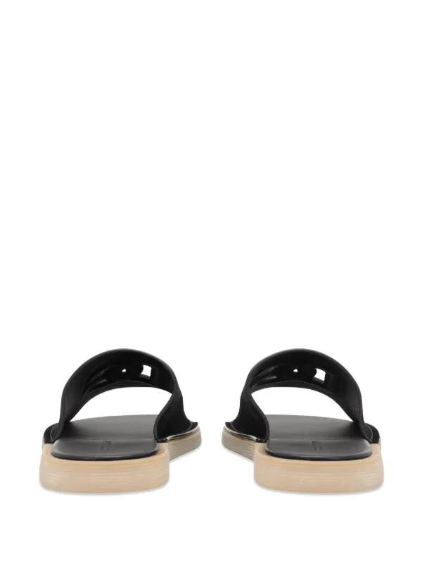 【DOLCE & GABBANA】DGカットアウトラバースライドサンダル Dolce & Gabbana DG カットアウト サンダル | ブラック