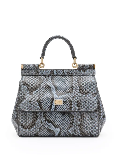 Sac à main Sicily à effet peau de serpent - Dolce & Gabbana - Modalova
