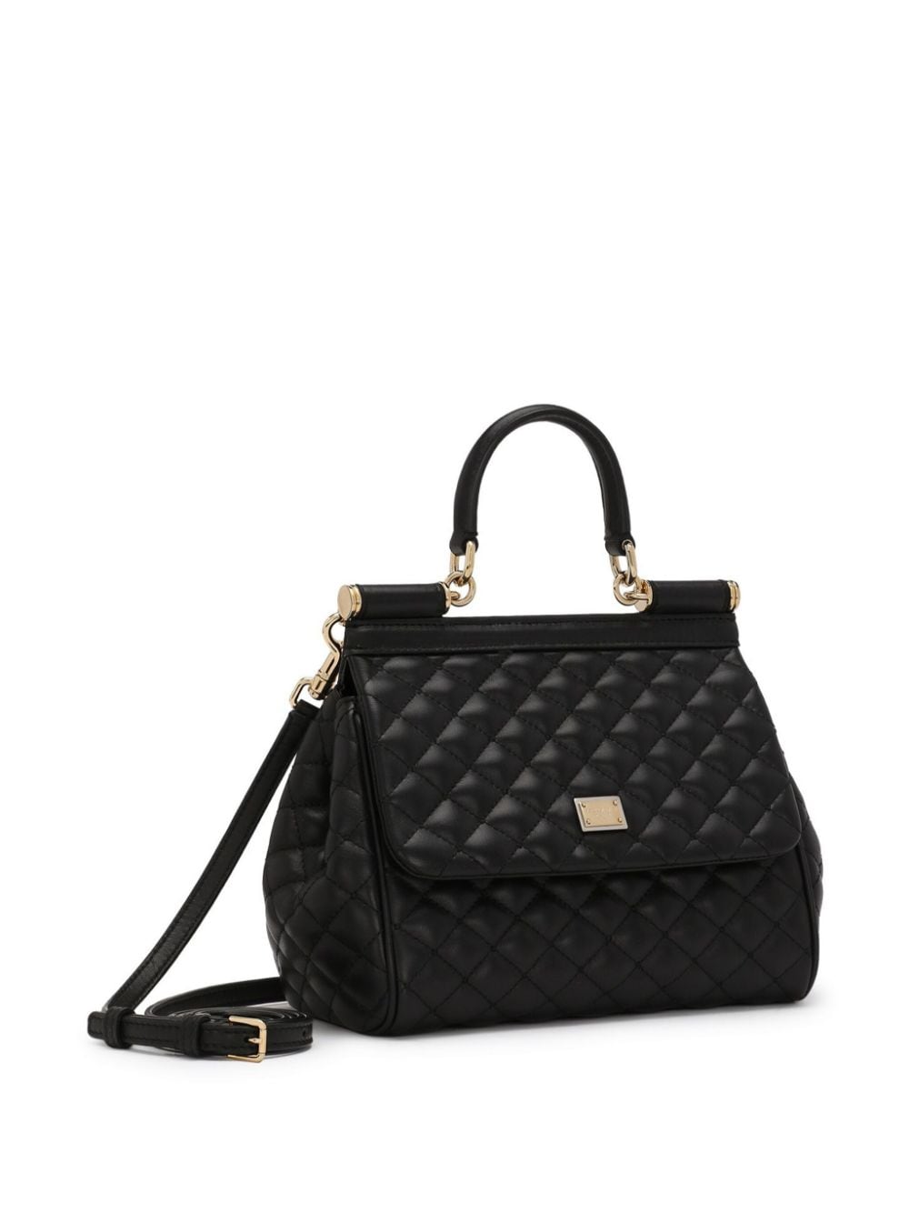 Shop Dolce & Gabbana Sicily Quilted Handbag In Black