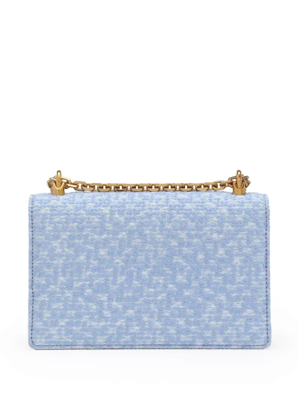 Dolce & Gabbana Logo Plaque Bouclé Cross Body Bag | Blue Dolce & Gabbana Logo Plaque Bouclé Cross Body Bag | Blue