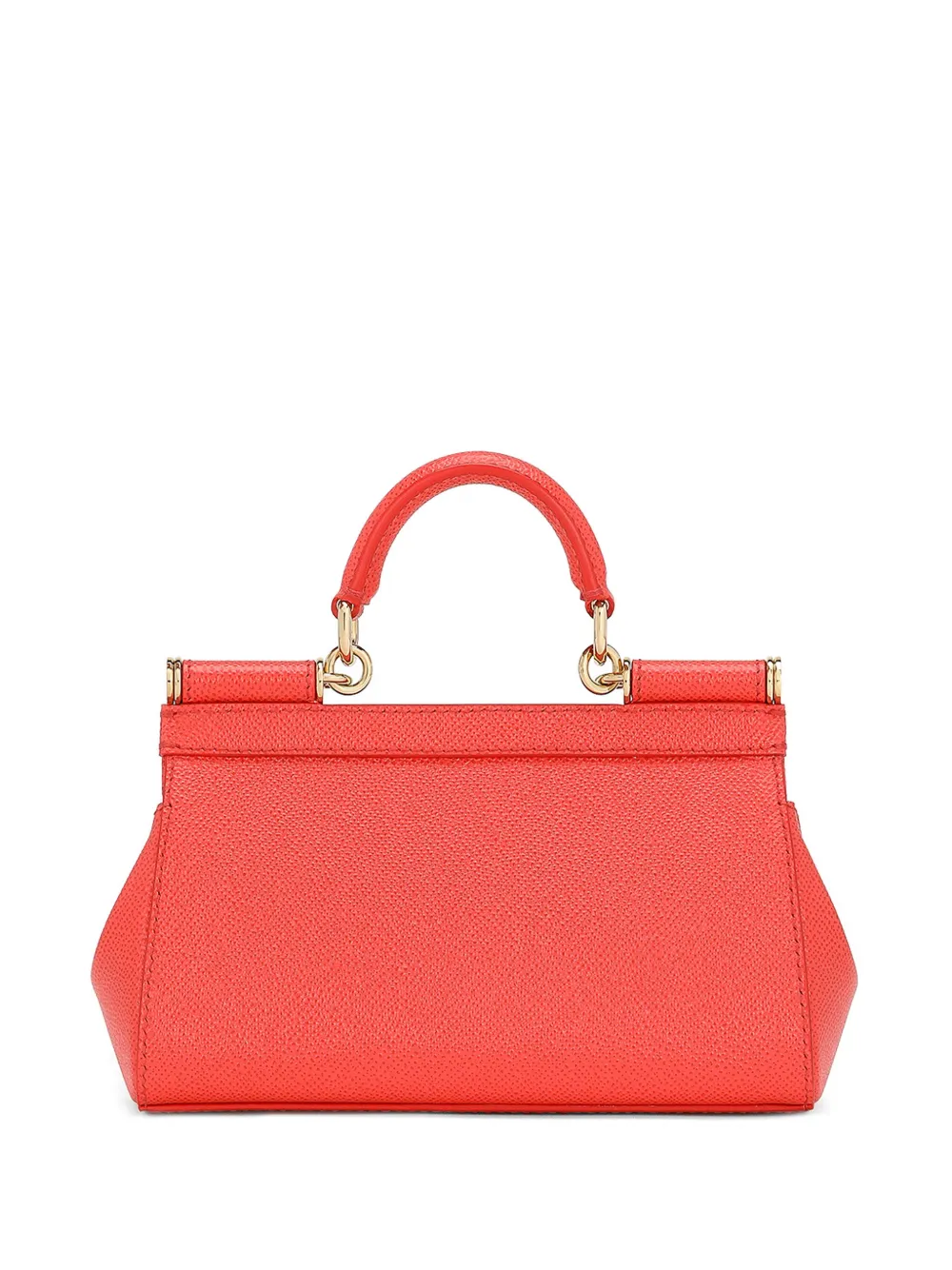 Dolce & Gabbana Small Sicily Leather Tote Bag In Orange