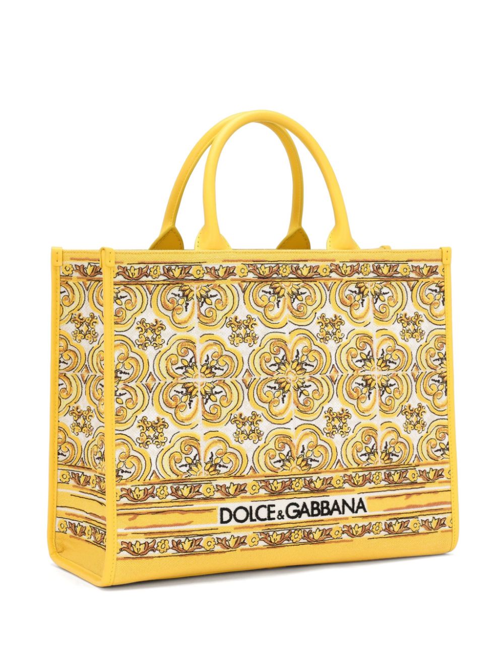 Shop Dolce & Gabbana Medium Dg Daily Canvas Tote Bag In Yellow