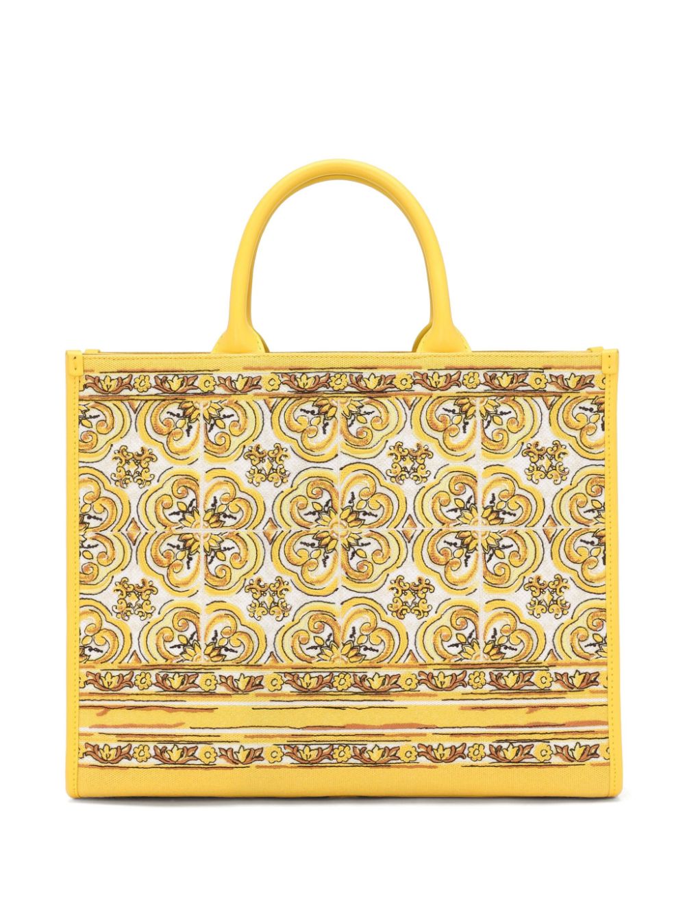 Shop Dolce & Gabbana Medium Dg Daily Canvas Tote Bag In Yellow