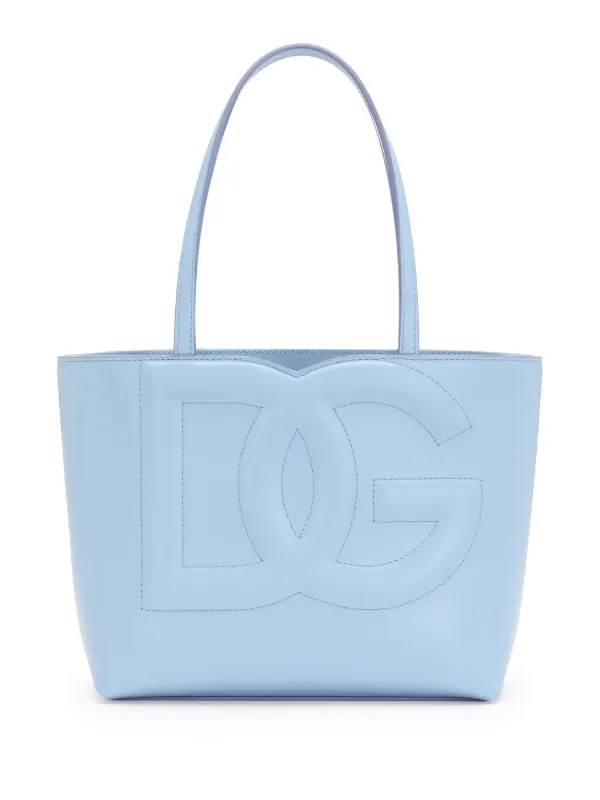 Light blue leather tote sale