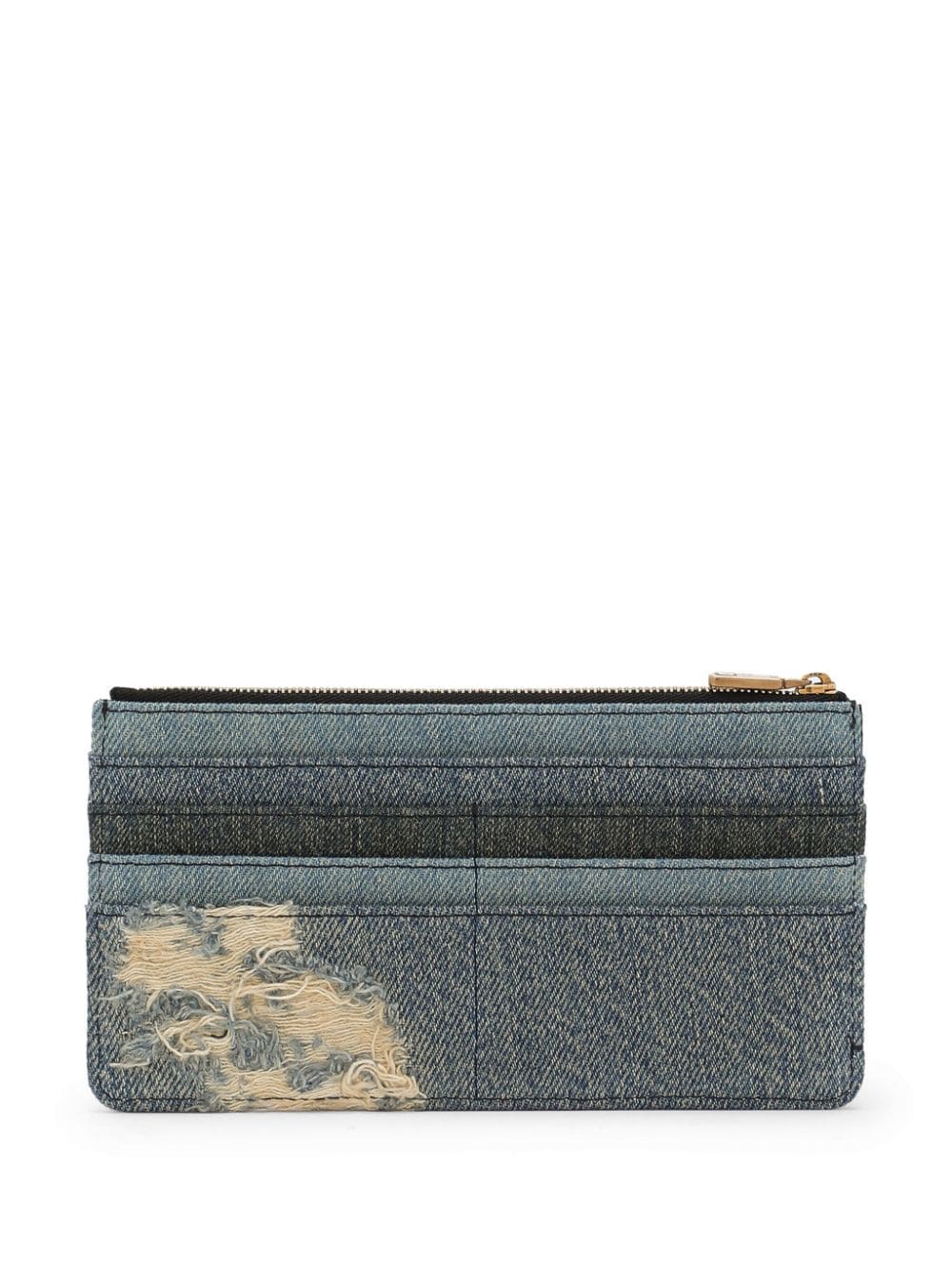 Shop Dolce & Gabbana Logo-plaque Patchwork Wallet In Blue