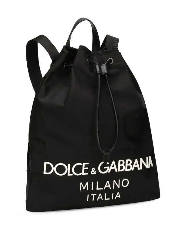 Dolce & Gabbana Mochila Com Estampa De Logo | Preto | FARFETCH BR