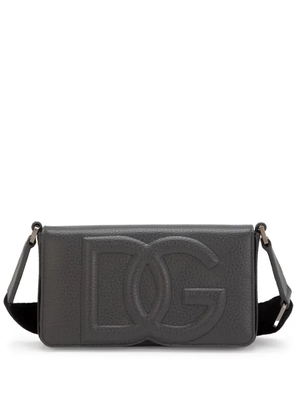 【Dolce & Gabbana】ロゴ エンボス ジップ ショルダーバッグ Dolce & Gabbana ロゴエンボス レザーショルダーバッグ
