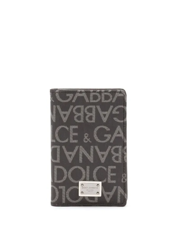 【関税＆送料込み】Dolce & Gabbana Black Bifold Wallet With Calfskin bifold wallet with logo tag in Black for Men