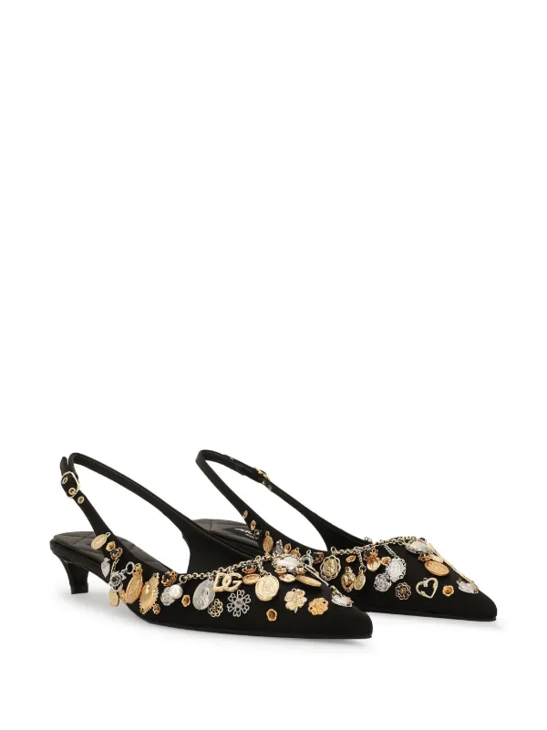 Dolce & Gabbana ブラック スリングバックパンプス ハイヒール