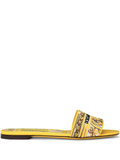 Dolce & Gabbana Bianca Majolica-pattern slides Women