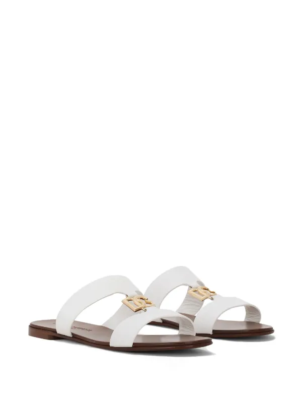【関税＆送料込み】Dolce & Gabbana `Bianca` Sandals Dolce & Gabbana Bianca Leather Sandals | White | FARFETCH