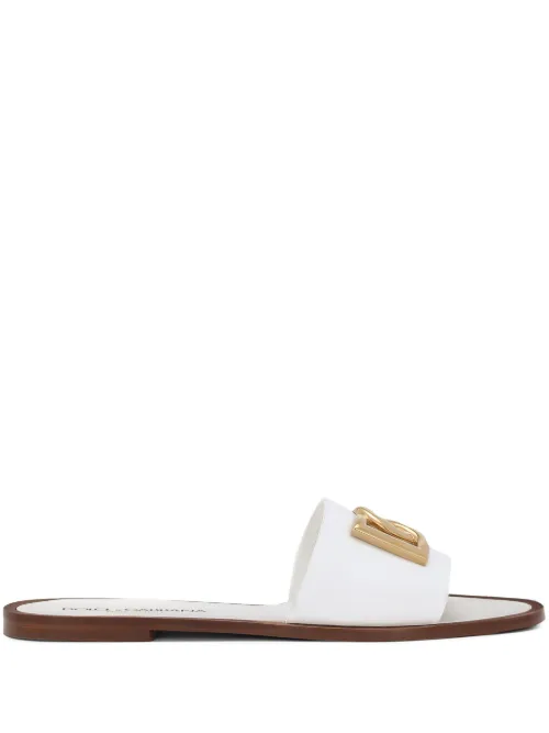 Sandales en cuir à logo DG - Dolce & Gabbana - Modalova