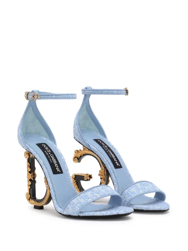 Dolce Gabbana DG Heel Denim Sandals Blue FARFETCH UK