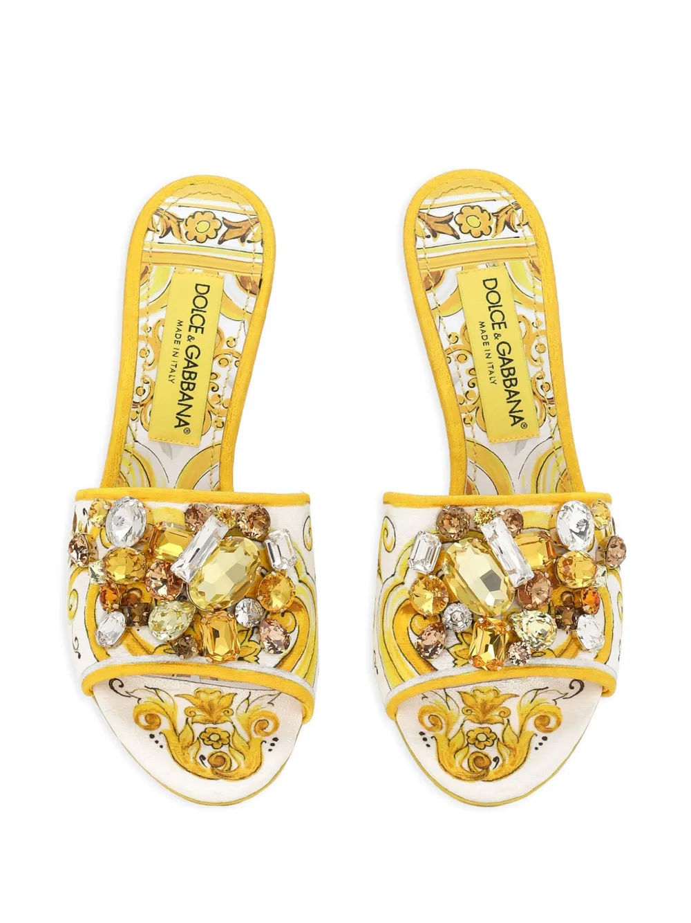 Dolce & Gabbana 60mm Keira embellished sandals Yellow