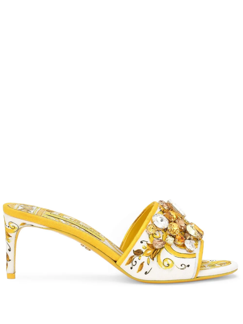 Dolce & Gabbana Keira 60mm cotton-blend mules Yellow