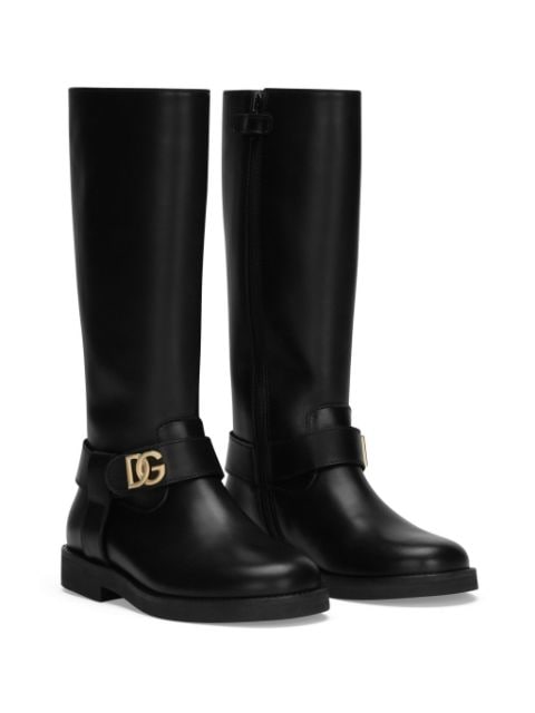 Dolce & Gabbana Kids botas con aplique del logo