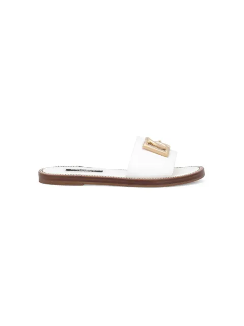 Dolce & Gabbana Kids DG-logo patent leather slides