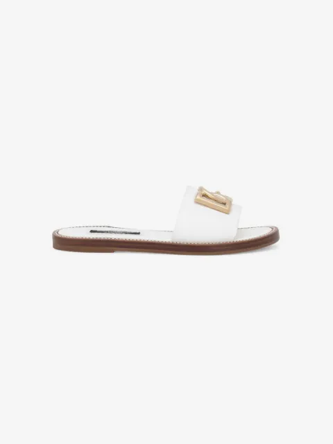 Dolce & Gabbana Kids DG-logo patent leather slides
