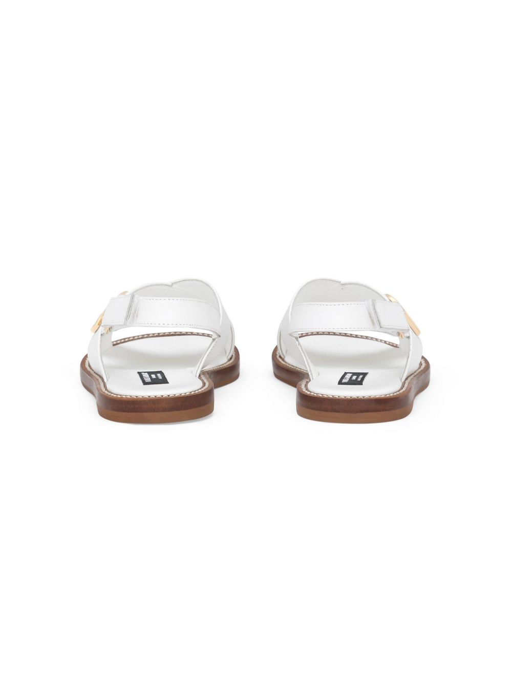 Dolce & Gabbana Kids logo-plaque leather sandals White