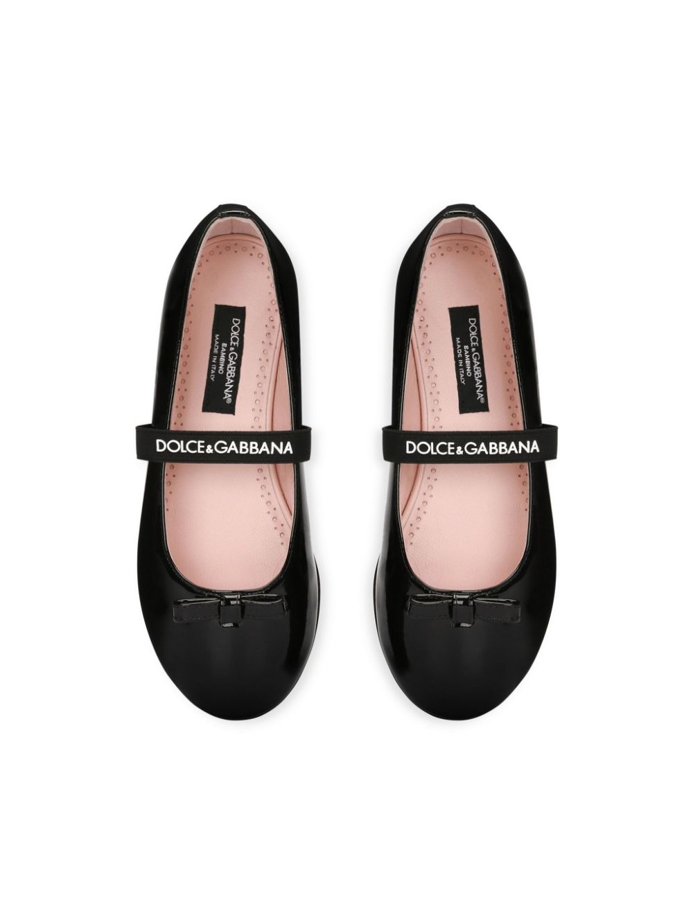 Dolce & Gabbana Kids Ballerina's met logoband strik Blauw