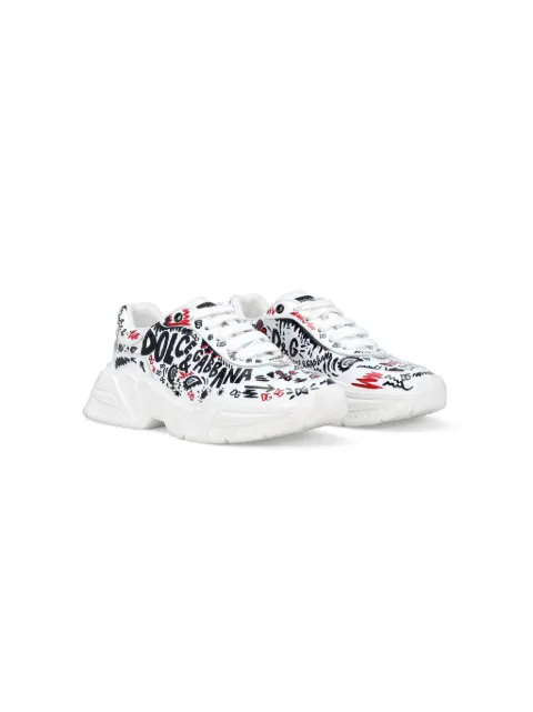 Dolce & Gabbana Kids printed leather sneakers