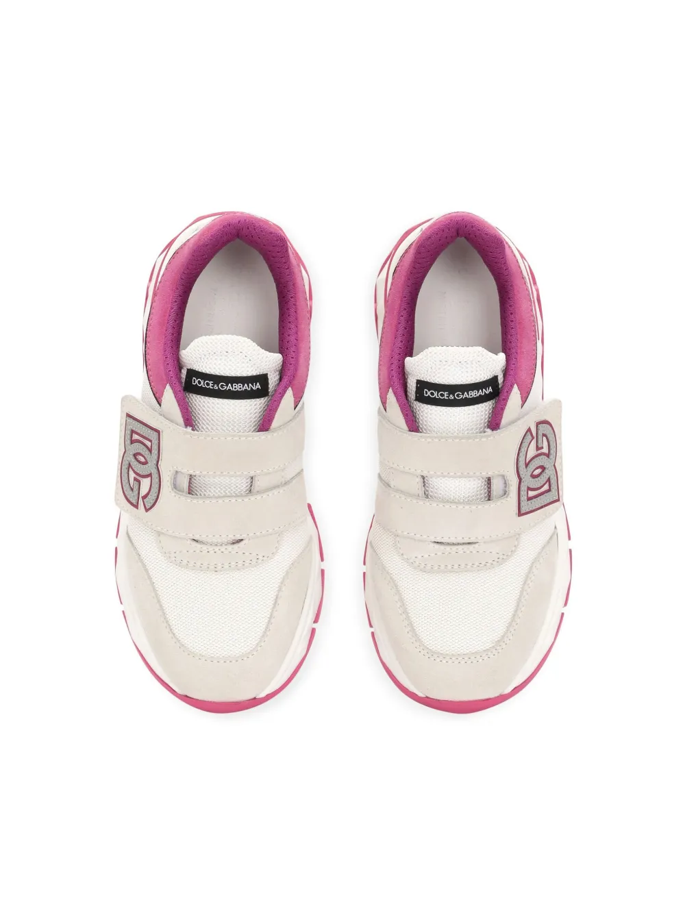 Dolce & Gabbana Kids DG-appliqué touch-strap sneakers White