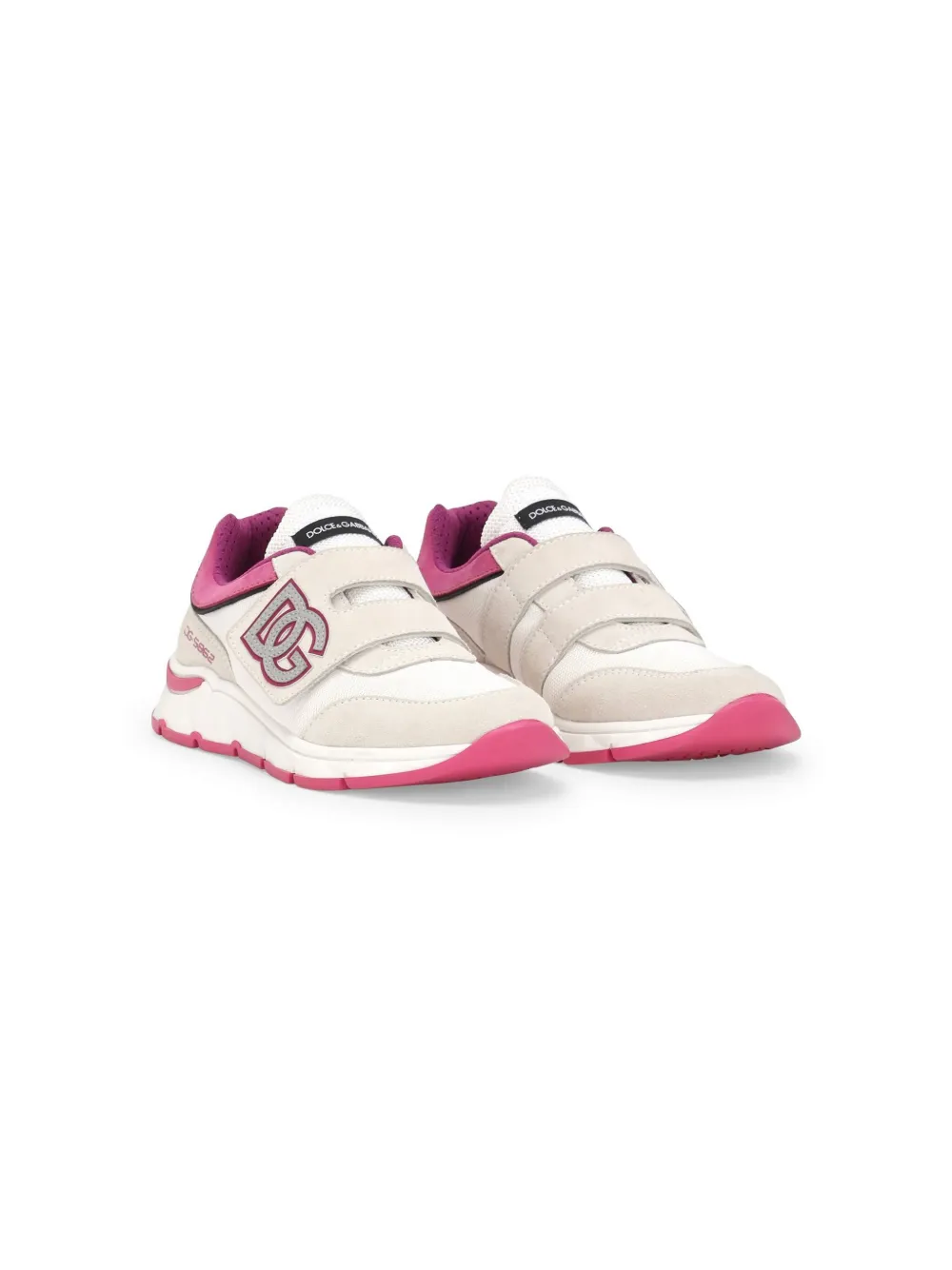 Dolce & Gabbana Kids Sneakers met klittenband en logo-applicatie Wit
