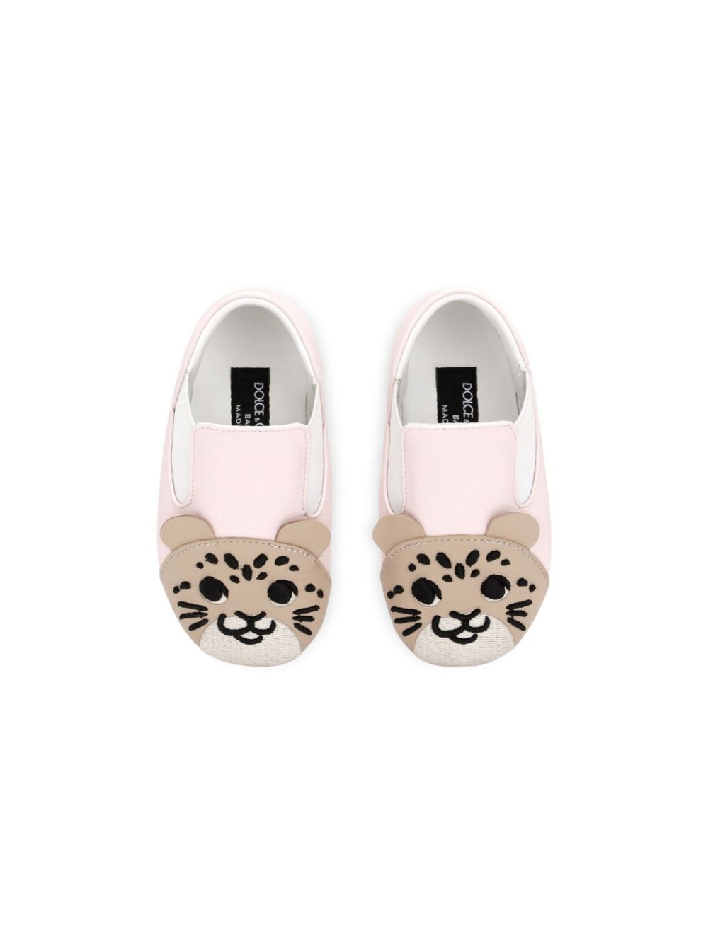 Dolce & Gabbana Kids animal-print leather sneakers Pink