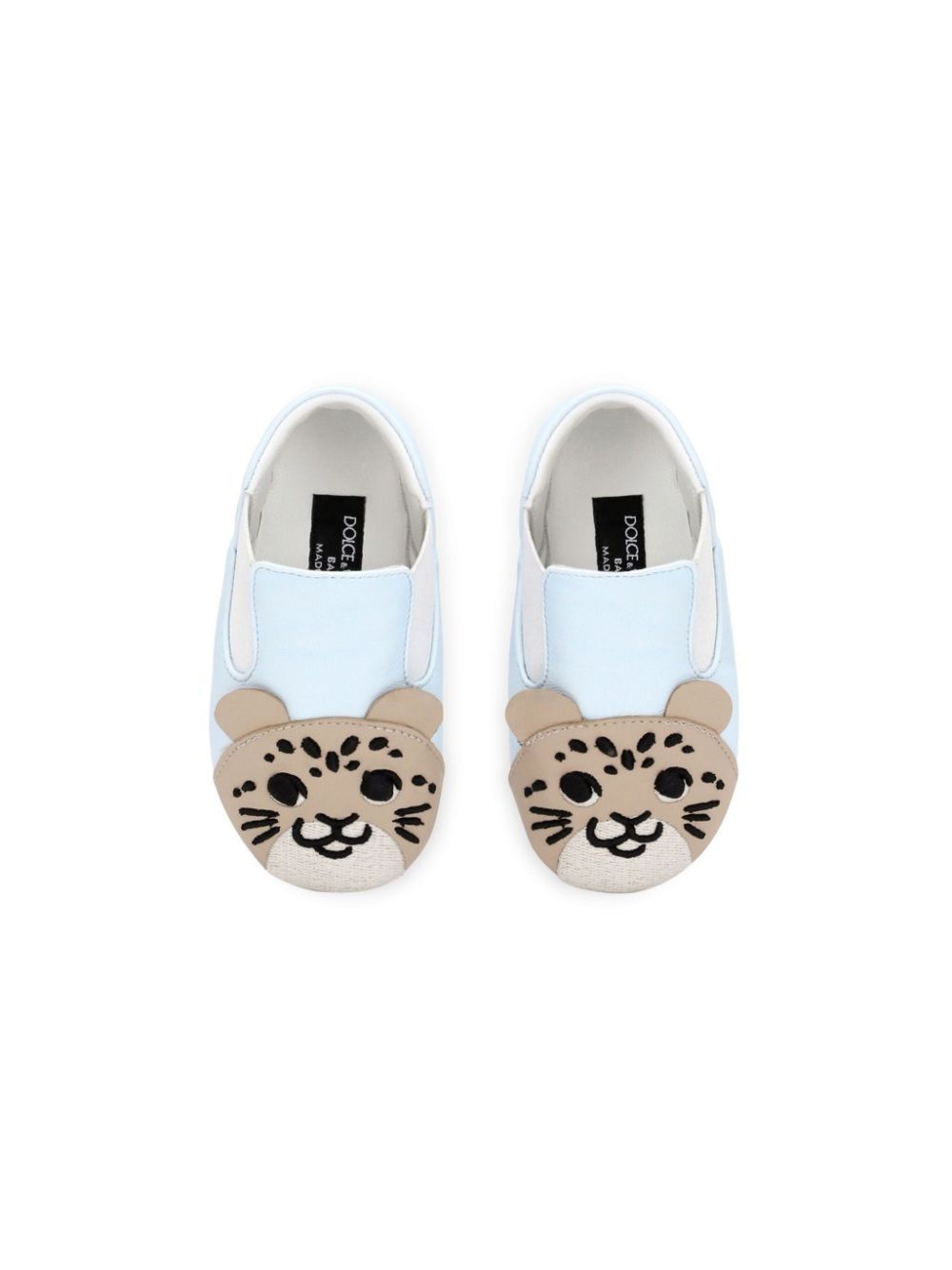 Dolce & Gabbana Kids animal-print leather sneakers Blue