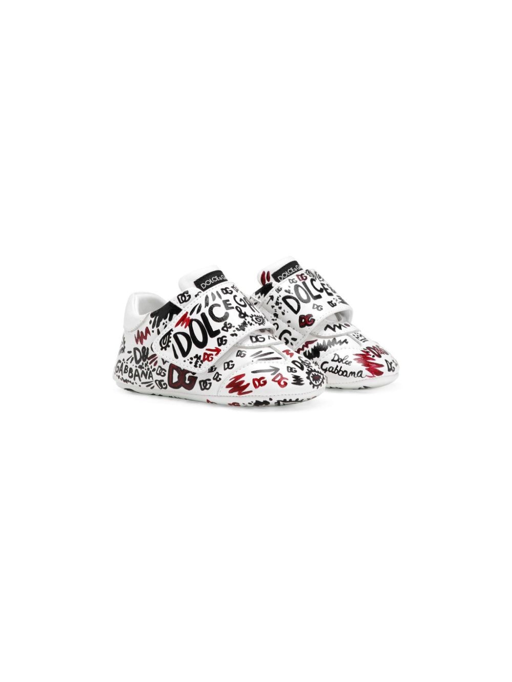 Dolce & Gabbana Babies' Sketch-style Print Hi-top Sneakers In White