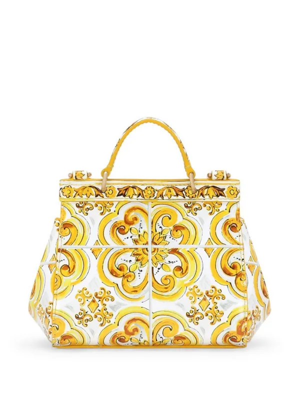 Dolce Gabbana Kids Sicily Majolica-print Tote Bag Yellow FARFETCH VN