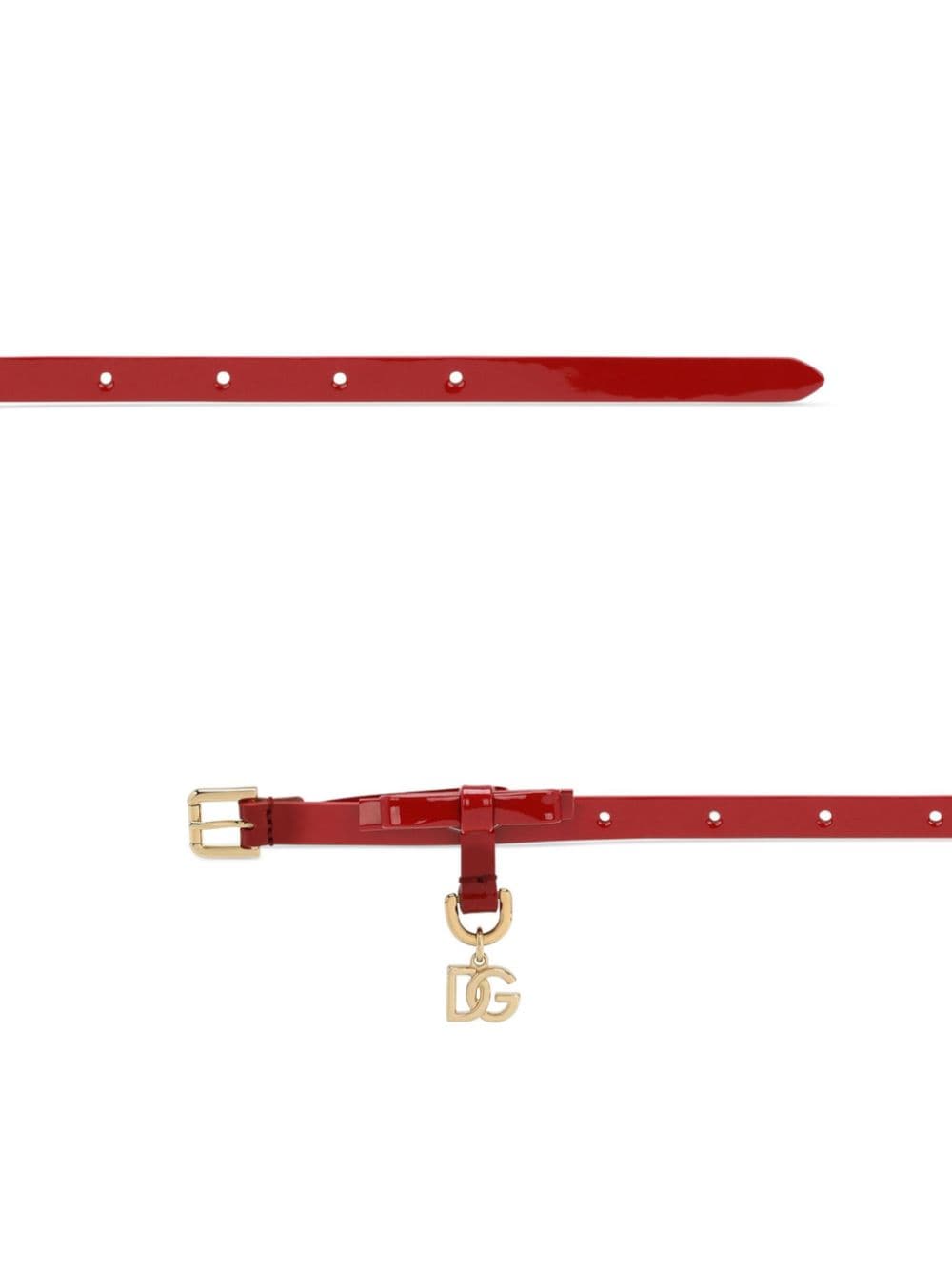 Dolce & Gabbana Kids Leren riem met DG-logo - Rood